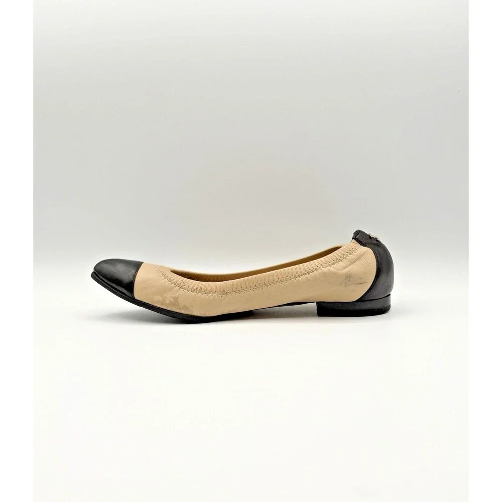 CHANEL beige black